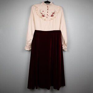 Doudou French retro style long dress-XL